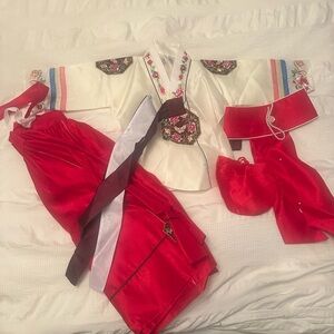 Beautiful Red and White Hanbok size 1-2T